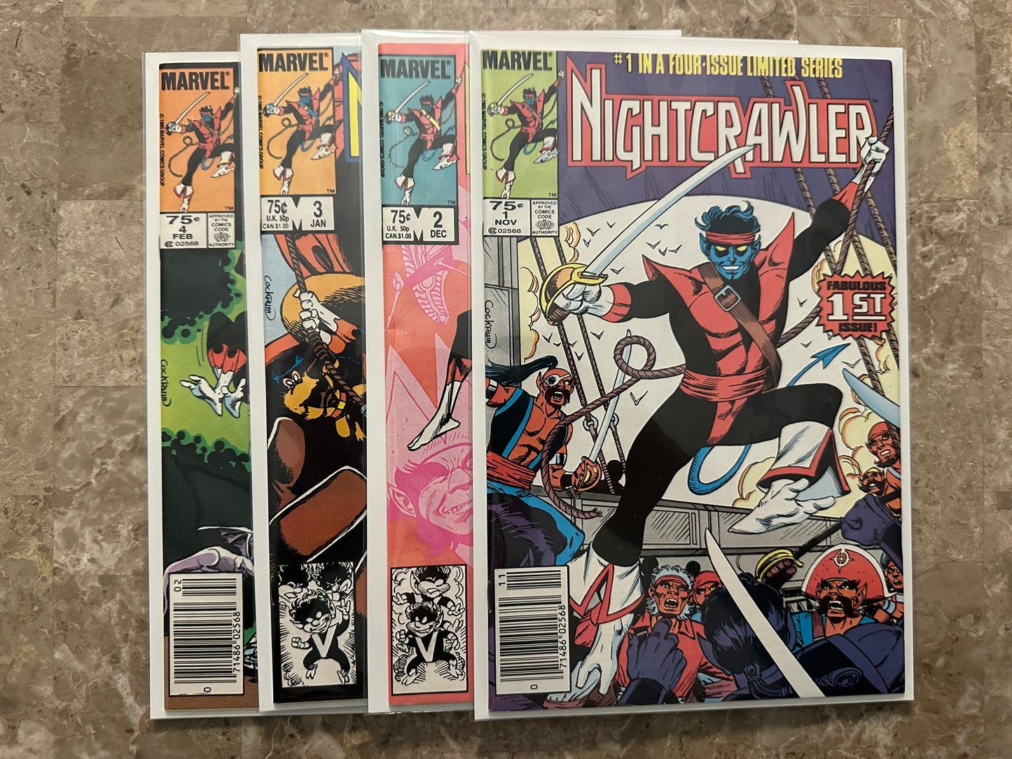 Nightcrawler #1-4 Full Set High Grade Newsstand (Marvel 1985)