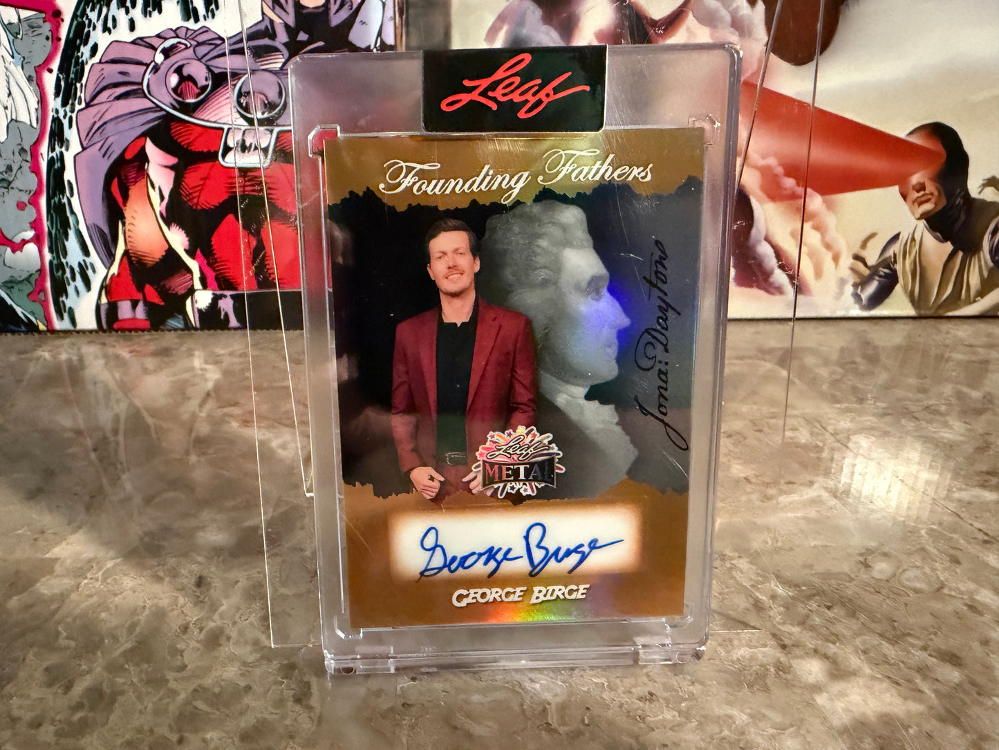 George Birge 2026 Leaf Independence Day Founding Fathers Auto Gold 1/1