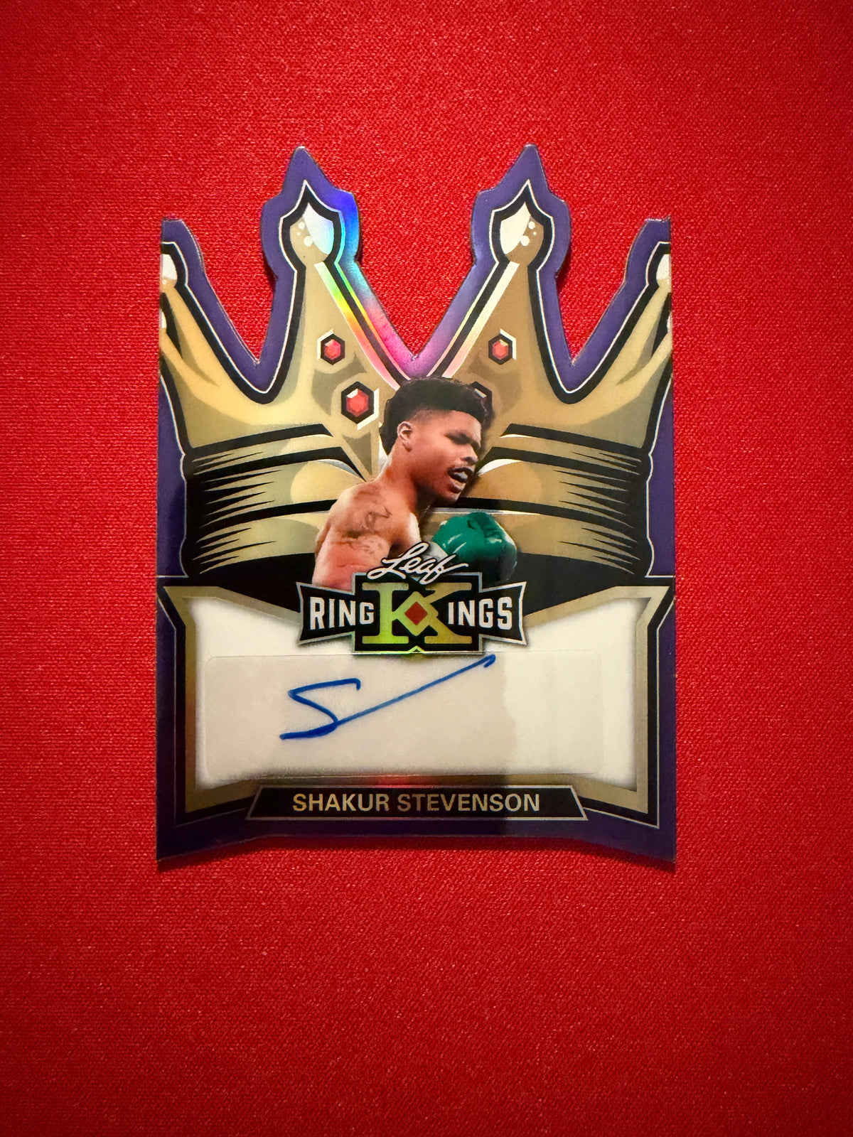 Shakur Stevenson 2026 Leaf Metal Ring Kings Knockout Kings Die-Cut Auto 7/7
