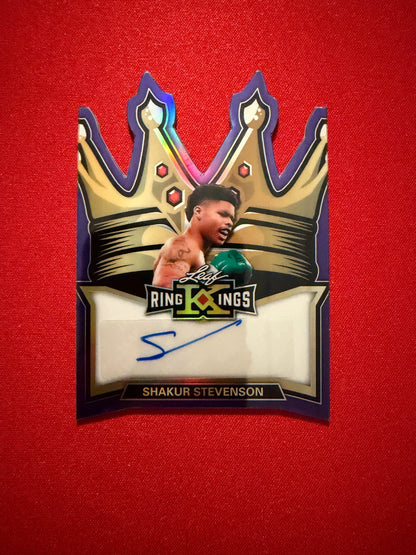 Shakur Stevenson 2026 Leaf Metal Ring Kings Knockout Kings Die-Cut Auto 7/7