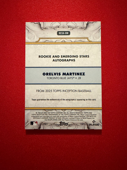 2025 Topps Inception Orelvis Martinez Rookies Emerging Star Auto /75 RC #RESA-OM