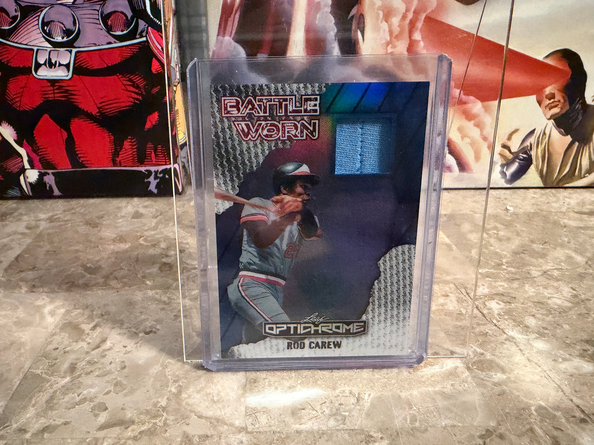 Rod Carew 2025 Leaf Optichrome Baseball Battle Worn Game-Used Patch /3