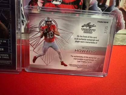 2025 Leaf Trinity Steel Auto 1/1 TreVeyon Henderson + Will Howard + Jamier Brown