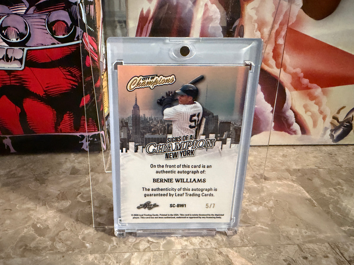 Bernie Williams 2026 Leaf City of Champions Signs Auto New York White Scope /7
