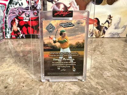Tony Armas 2026 Leaf Seasons In the Sun Signature Souvenir Auto Relic Silver /20