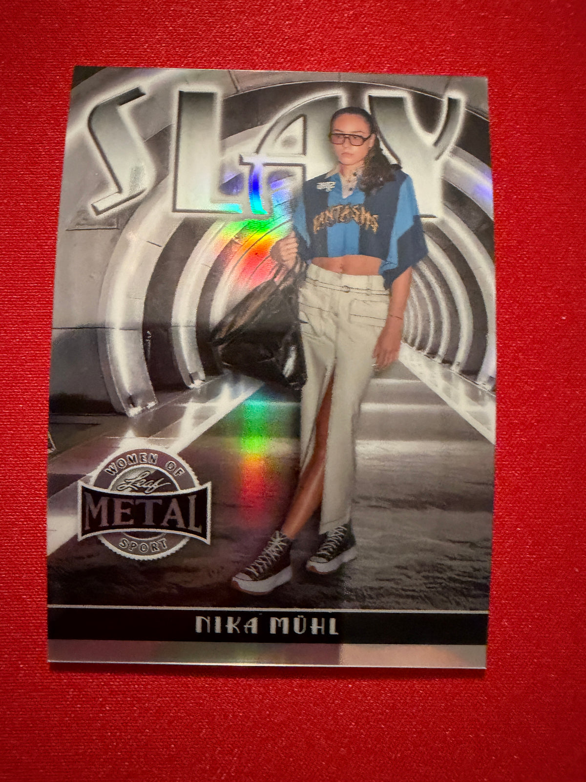 Nika Muhl 2026 Leaf Metal Women Of Sport Slay Silver Prismatic /10