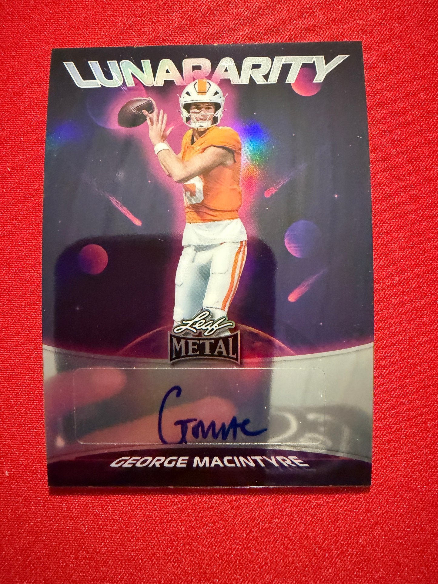 2026 Leaf Metal Football George MacIntyre Rare Lunarity Auto /10 2-Card Lot