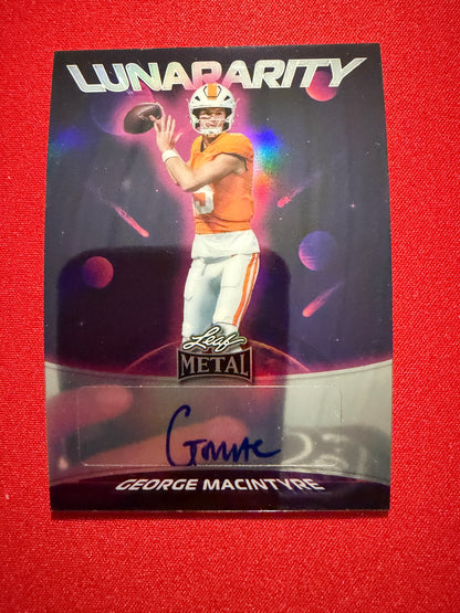 2026 Leaf Metal Football George MacIntyre Rare Lunarity Auto /10 2-Card Lot