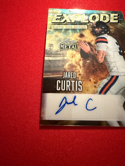 2026 Leaf Metal Football Jared Curtis Auto Explode Onto the Scene Super Gold Prismatic 1/1
