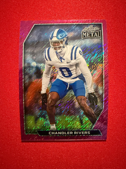 2026 Leaf Metal Football Chandler Rivers Pink Shimmer 1/6 Ravens Draft Pick