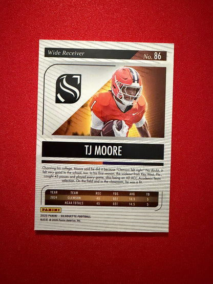 TJ Moore 2025 Panini Silhouette Football Base Silver /149 #86