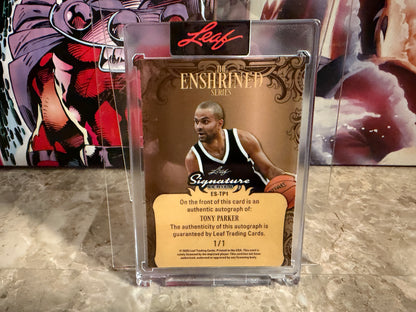 Tony Parker 2026 Leaf Signature Series Enshrined Auto Black 1/1 Color Match
