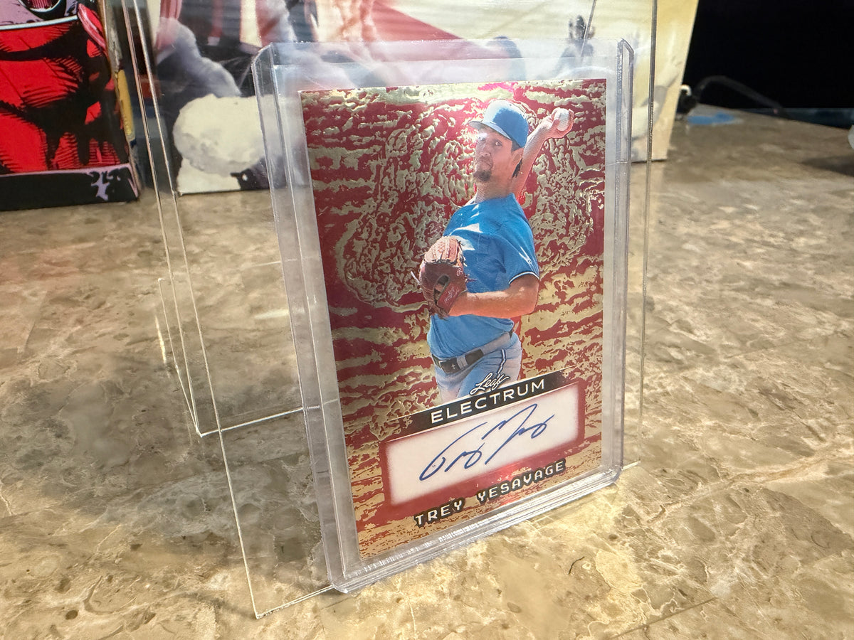 Trey Yesavage 2026 Leaf Electrum Baseball Base Auto Red w/ Gold Digital Foil 1/2