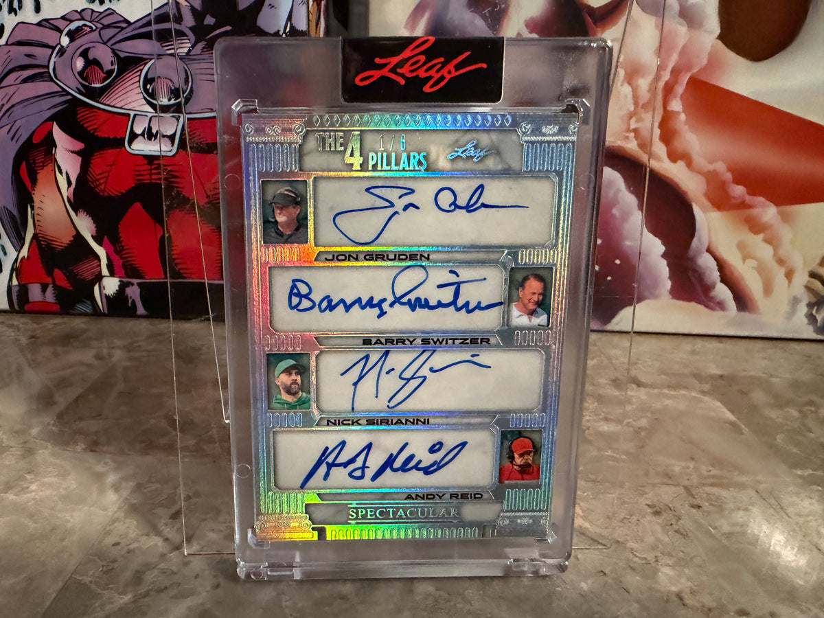 Gruden Switzer Sirianni Reid 2026 Leaf Spectacular Football Four 4 Pillars Auto /6