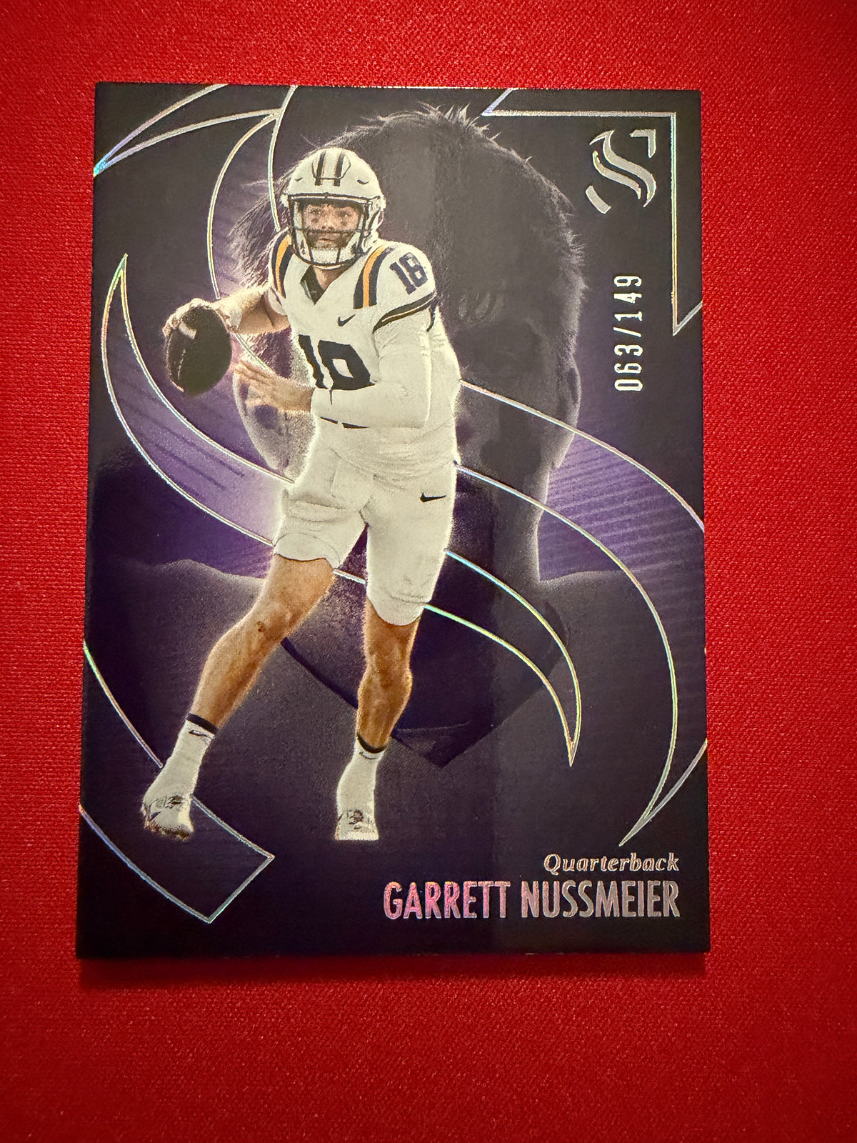 Garrett Nussmeier 2025 Panini Silhouette Football Base Silver /149