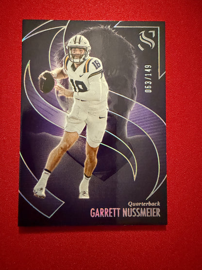 Garrett Nussmeier 2025 Panini Silhouette Football Base Silver /149