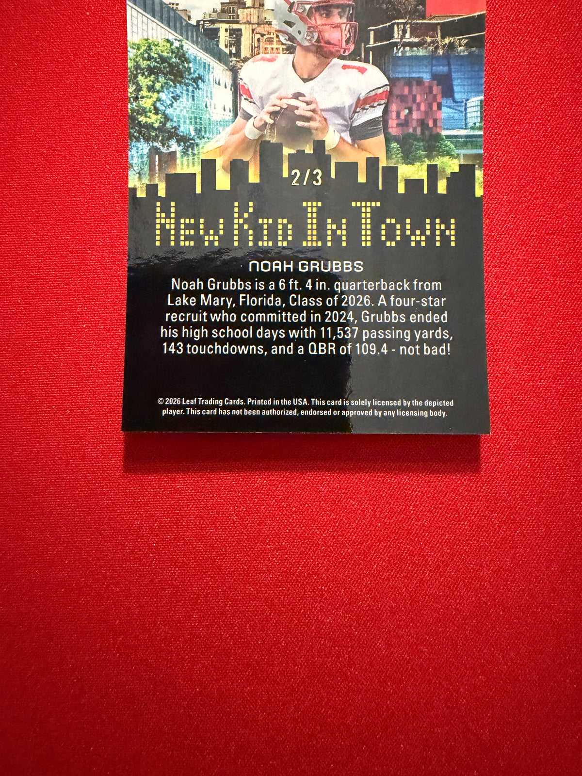 2026 Leaf Pro Set Metal Noah Grubbs 1990 Mini Auto New Kid Town Red 1/1 Lot