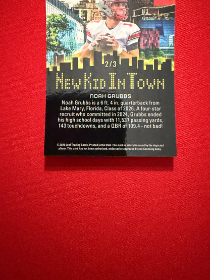 2026 Leaf Pro Set Metal Noah Grubbs 1990 Mini Auto New Kid Town Red 1/1 Lot