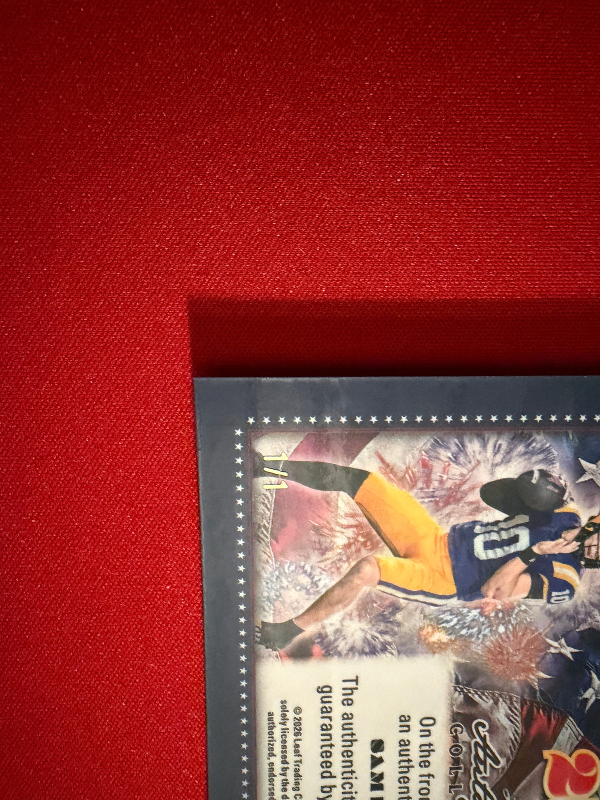 Sam Leavitt 2026 Leaf Autograph Collection Football America 250 Green Lava 1/1