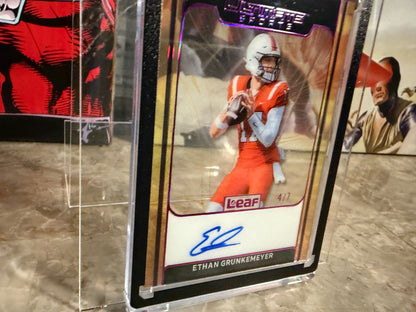 Ethan Grunkemeyer 2026 Leaf Ultimate Sports Gold Leaf Clear Auto Purple /7