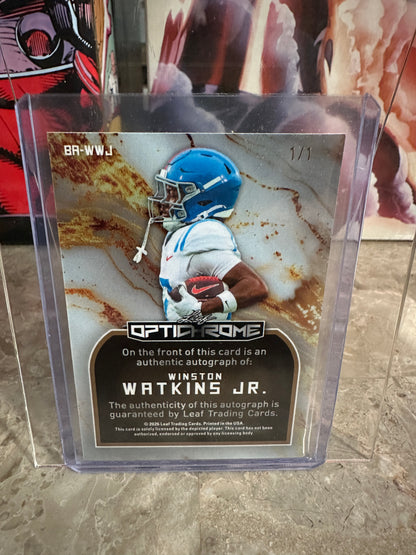 2026 Leaf Optichrome Winston Watkins Jr TRUE 1/1 GOLD SUPER PRISMATIC MUSIC AUTO
