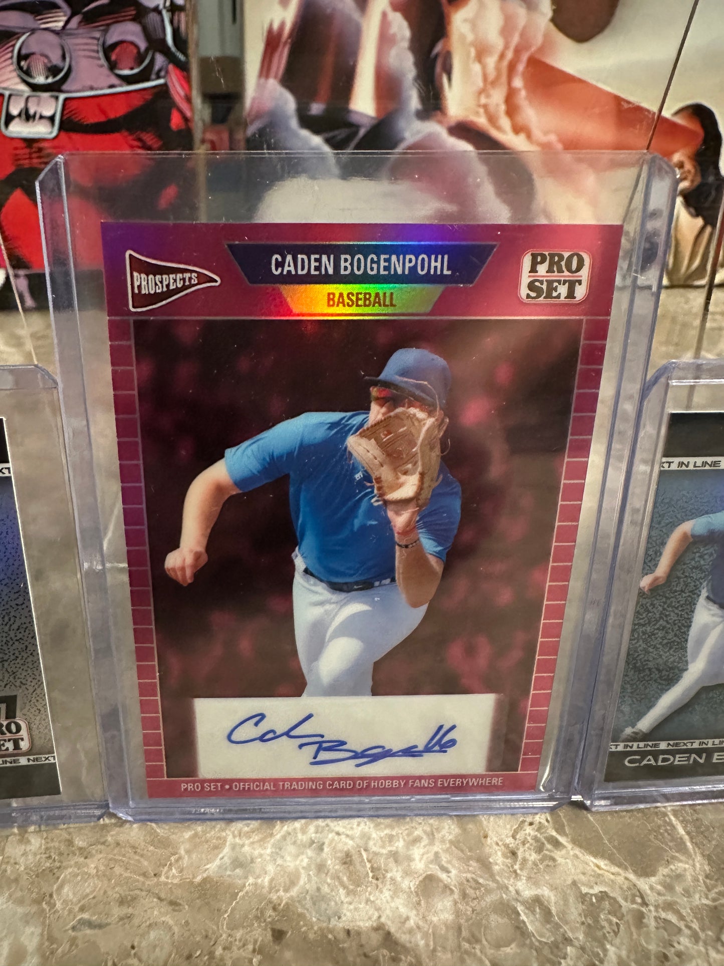 2026 Leaf Pro Set Caden Bogenpohl 1989 Pink Auto /7 NIL Auto /25 3-Card Lot