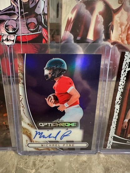 2026 Leaf Metal Michael Pyne Purple Prismatic Auto /7 & Silver Auto /12 4-Card Lot