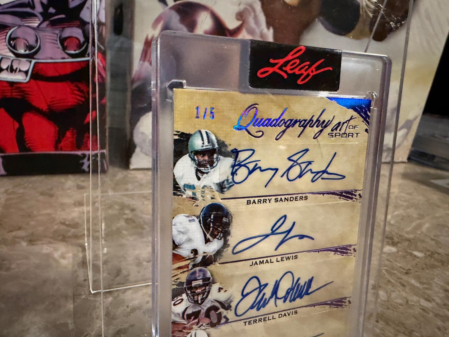 Barry Sanders TD Jamal Lewis Chris Johnson 2026 Leaf Art Sport Quadography Auto