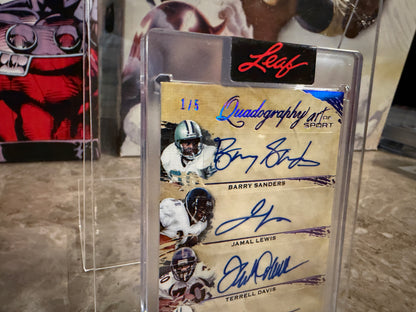 Barry Sanders TD Jamal Lewis Chris Johnson 2026 Leaf Art Sport Quadography Auto