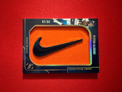 Peyton Manning 2025 Panini Silhouette Jumbo Memorabilia Nike Swoosh Patch /10