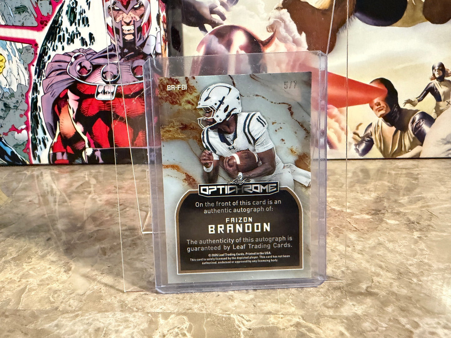2026 Leaf Optichrome Football Faizon Brandon Base Auto Purple Prismatic /7