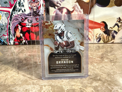 2026 Leaf Optichrome Football Faizon Brandon Base Auto Purple Prismatic /7