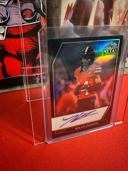 Micah Hudson Auto /2 2026 Leaf Metal Black Prismatic RC SP