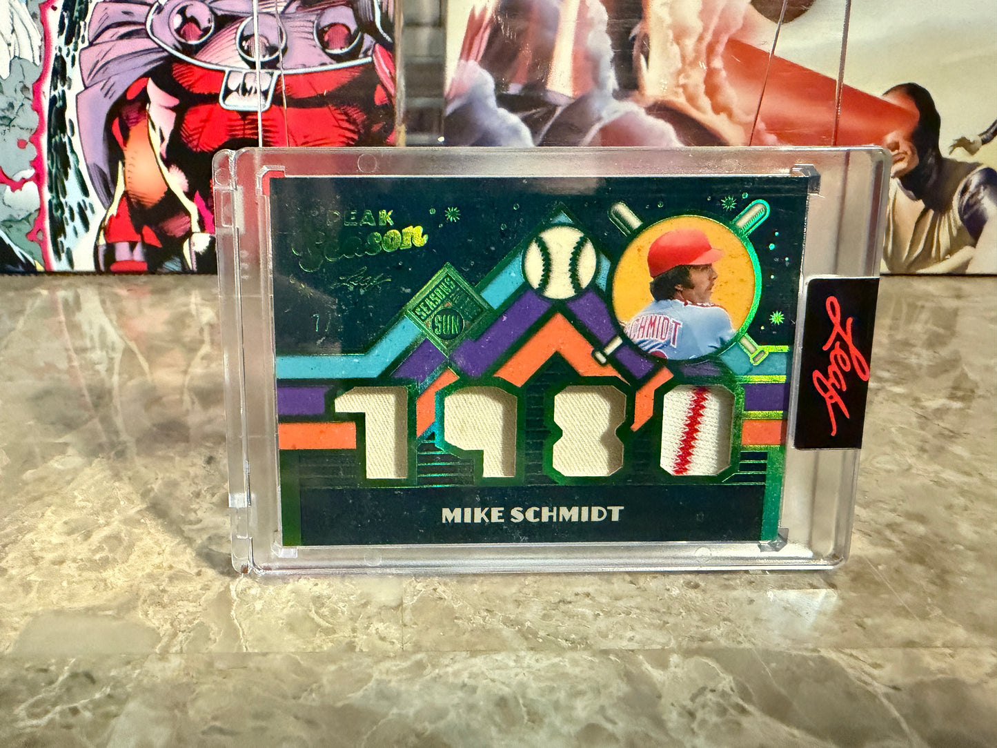 Mike Schmidt 2026 Leaf Seasons In the Sun Peak Season Die-Cut Swatch Green 7/7