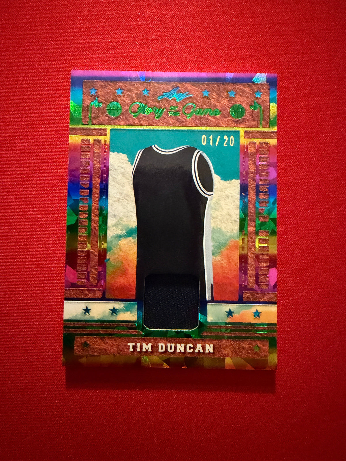Tim Duncan 2025 Leaf Glory of the Game Game-Used Jersey 1/20 Bookend