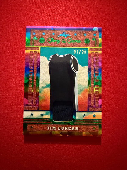 Tim Duncan 2025 Leaf Glory of the Game Game-Used Jersey 1/20 Bookend