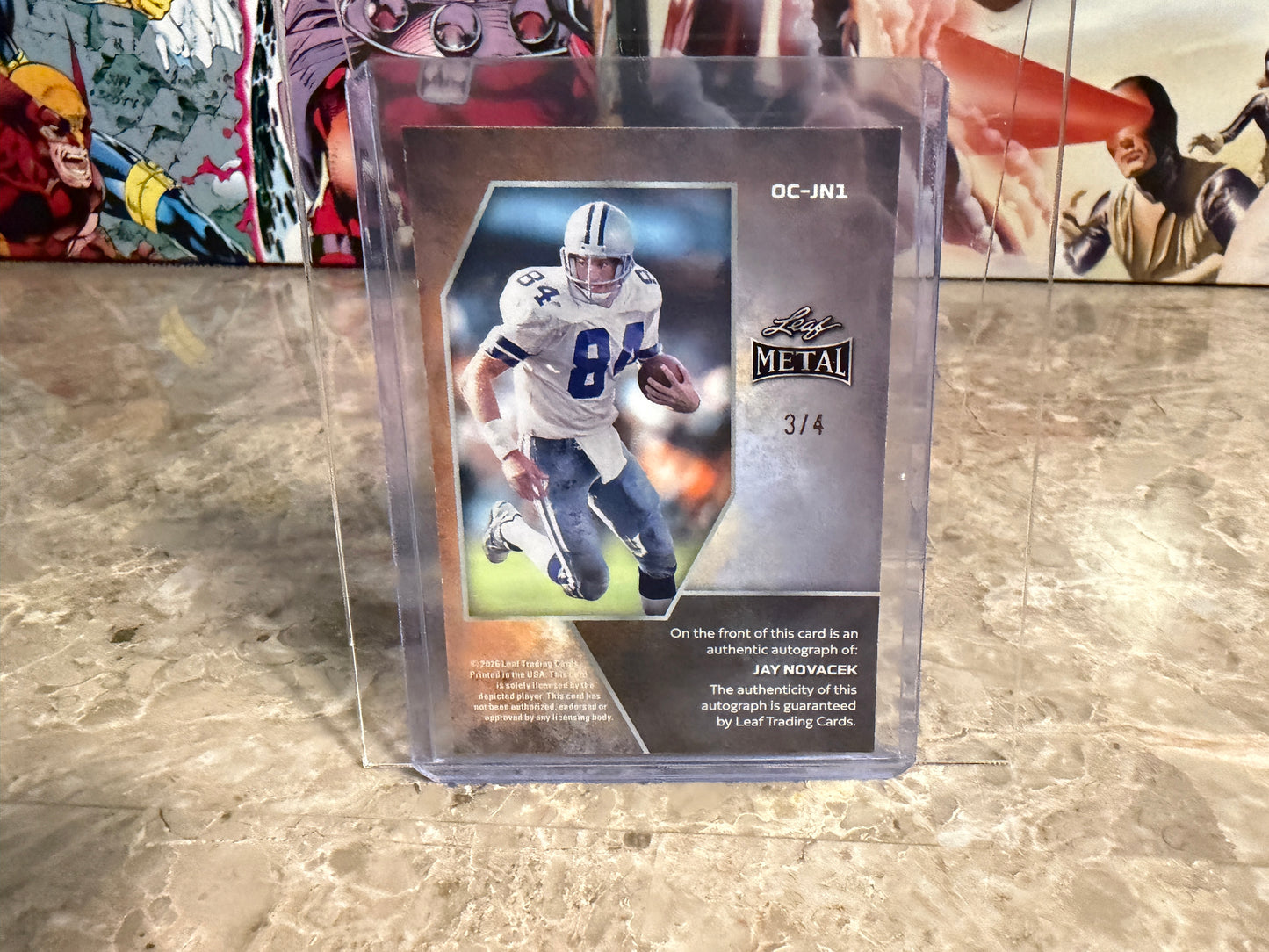 2026 Leaf Metal Football Jay Novacek On-Card Auto Pink Shimmer /4