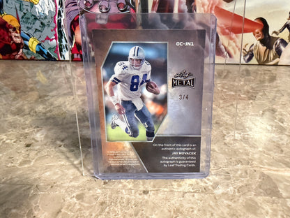 2026 Leaf Metal Football Jay Novacek On-Card Auto Pink Shimmer /4