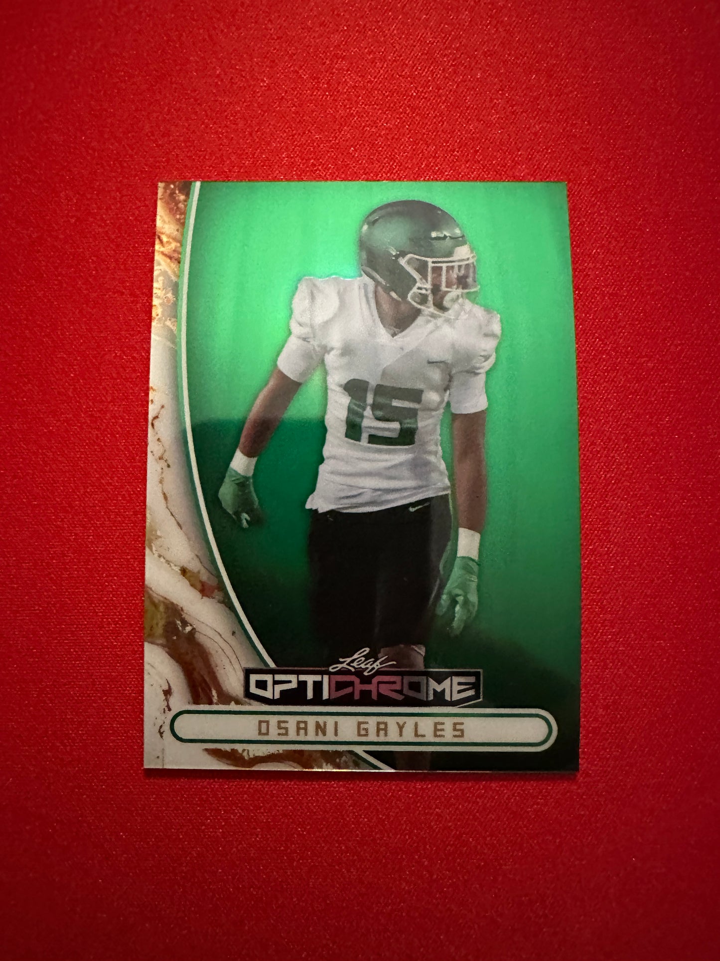2026 Leaf Optichrome Osani Gayles TRUE 1/1 GREEN PRISMATIC IMG WR Color Match