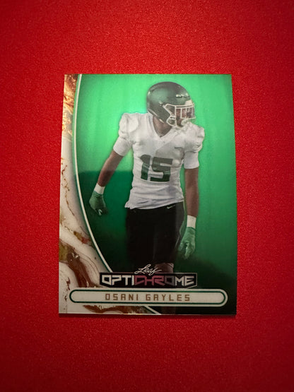 2026 Leaf Optichrome Osani Gayles TRUE 1/1 GREEN PRISMATIC IMG WR Color Match