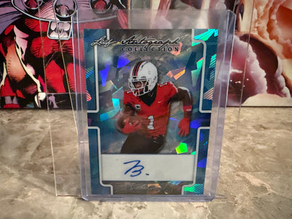 Jamier Brown 2026 Leaf Autograph Collection Base Platinum Cracked Ice Auto 1/1