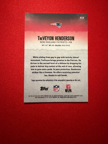 TreVeyon Henderson 2025 Topps Signature Class Football Base Auto #117