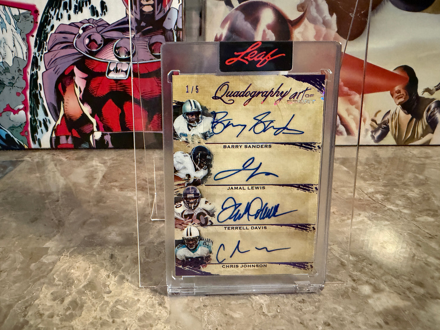 Barry Sanders TD Jamal Lewis Chris Johnson 2026 Leaf Art Sport Quadography Auto