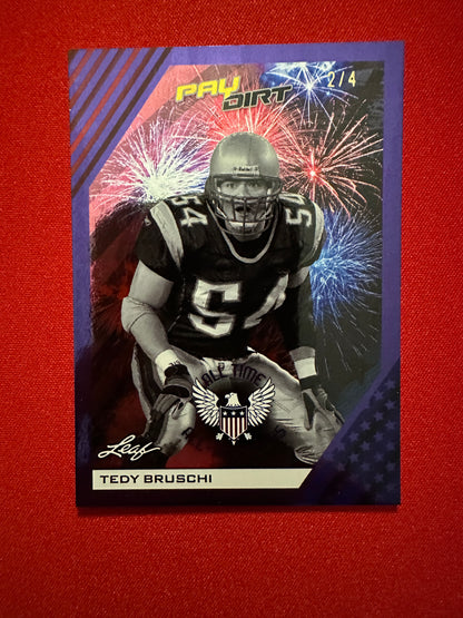 Tedy Bruschi 2026 Leaf Paydirt Football All Time All-Americans Purple Parallel /4