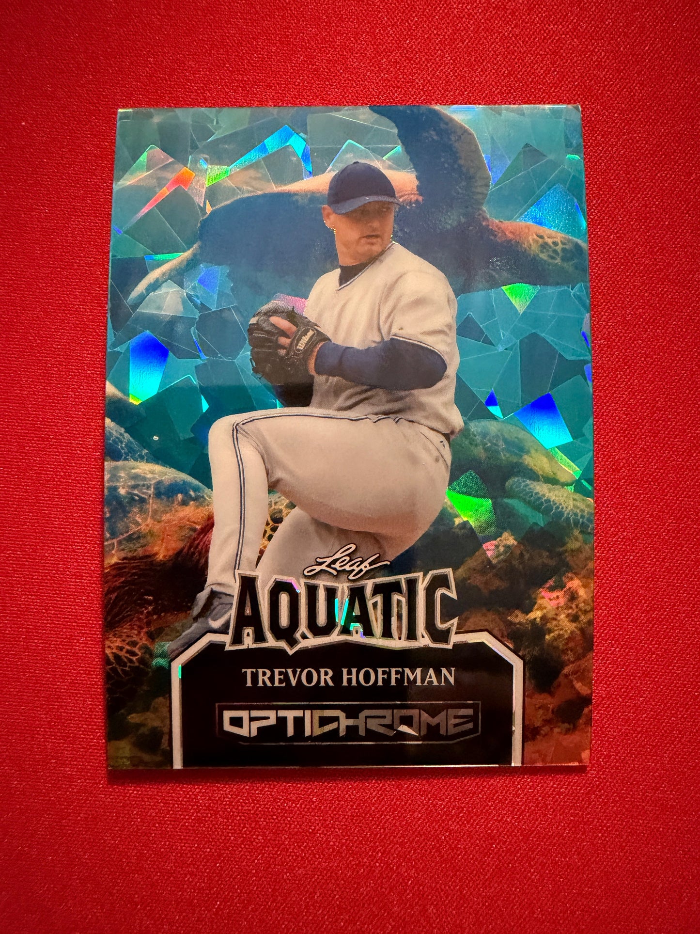 Trevor Hoffman 2025 Leaf Optichrome Baseball Aquatic Base Crystal Turtle 1/1