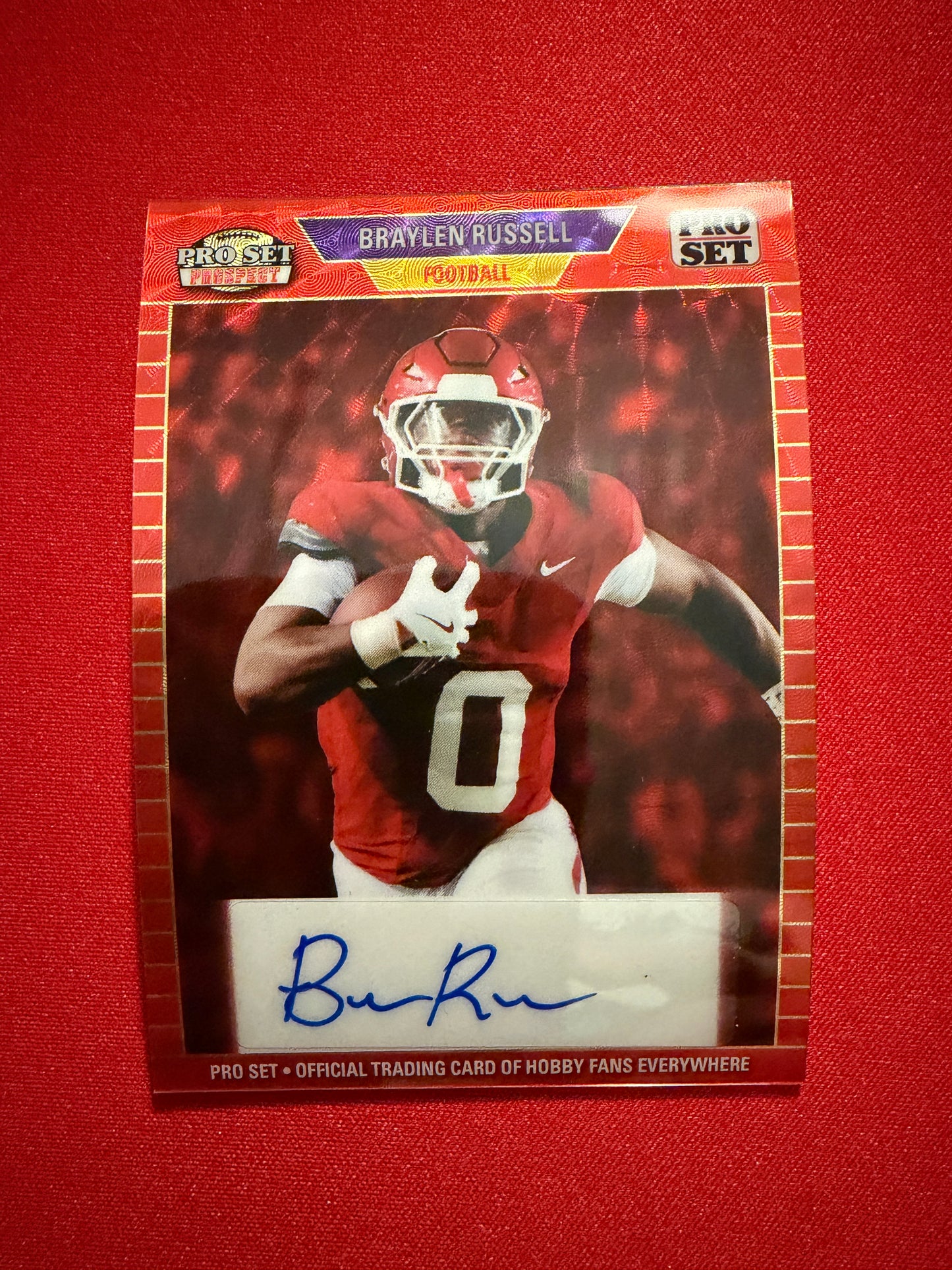 Braylen Russell 2026 Leaf Pro Set 1989 Auto Red Flood Super Color Match 1/1