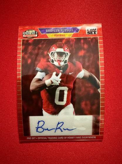 Braylen Russell 2026 Leaf Pro Set 1989 Auto Red Flood Super Color Match 1/1