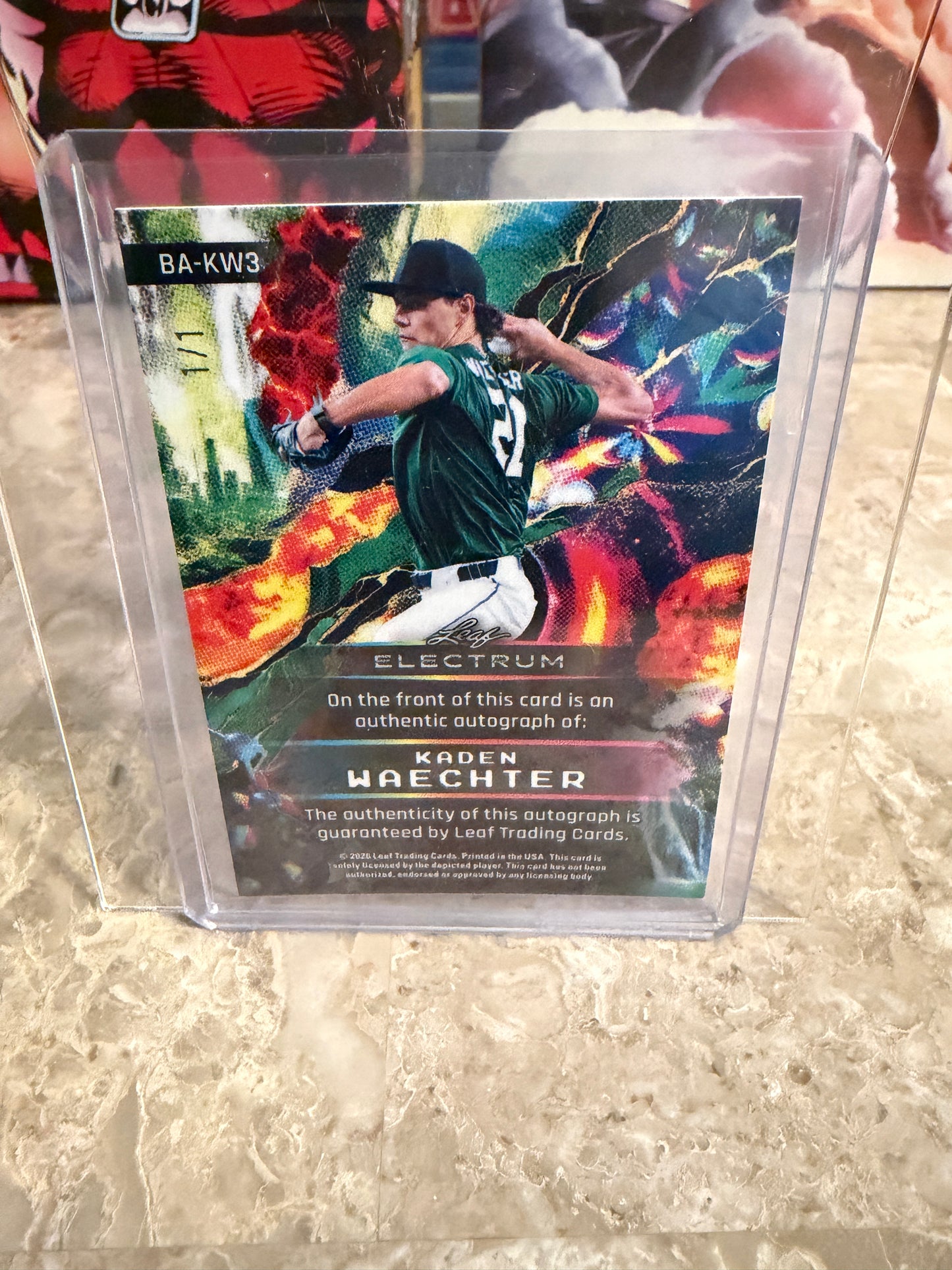 Kaden Waechter 2026 Leaf Electrum Baseball Base Autograph Gold Techno Foil 1/1