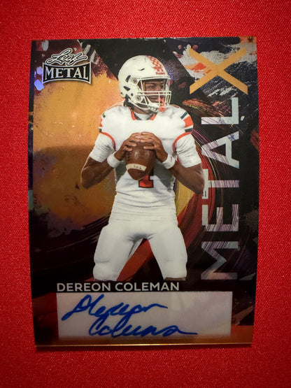 2026 Leaf Metal Dereon Coleman Auto Metal X Gold Prismatic 1/1
