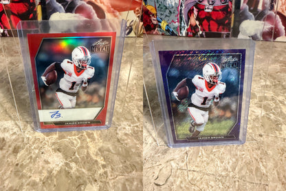 Jamier Brown 2026 Leaf Metal Auto Red OSU Color Match 2-Card Lot